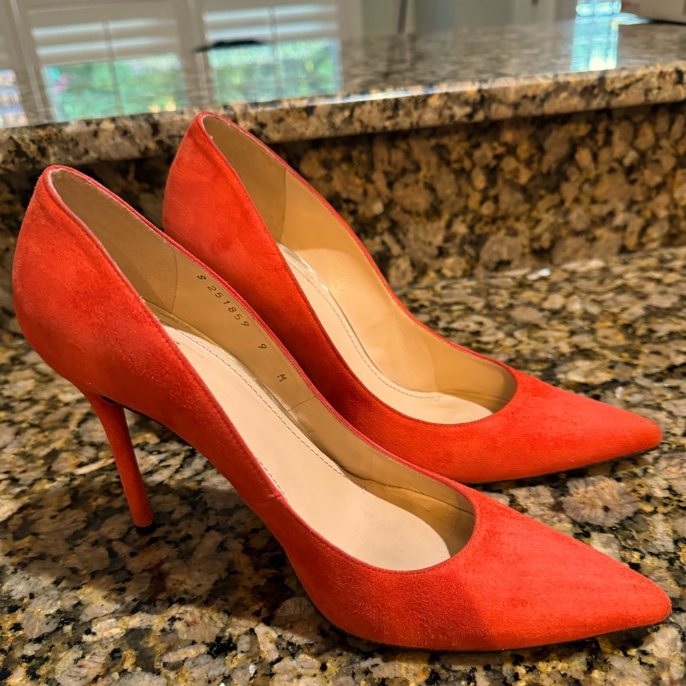 Stuart Weitzman orange heels